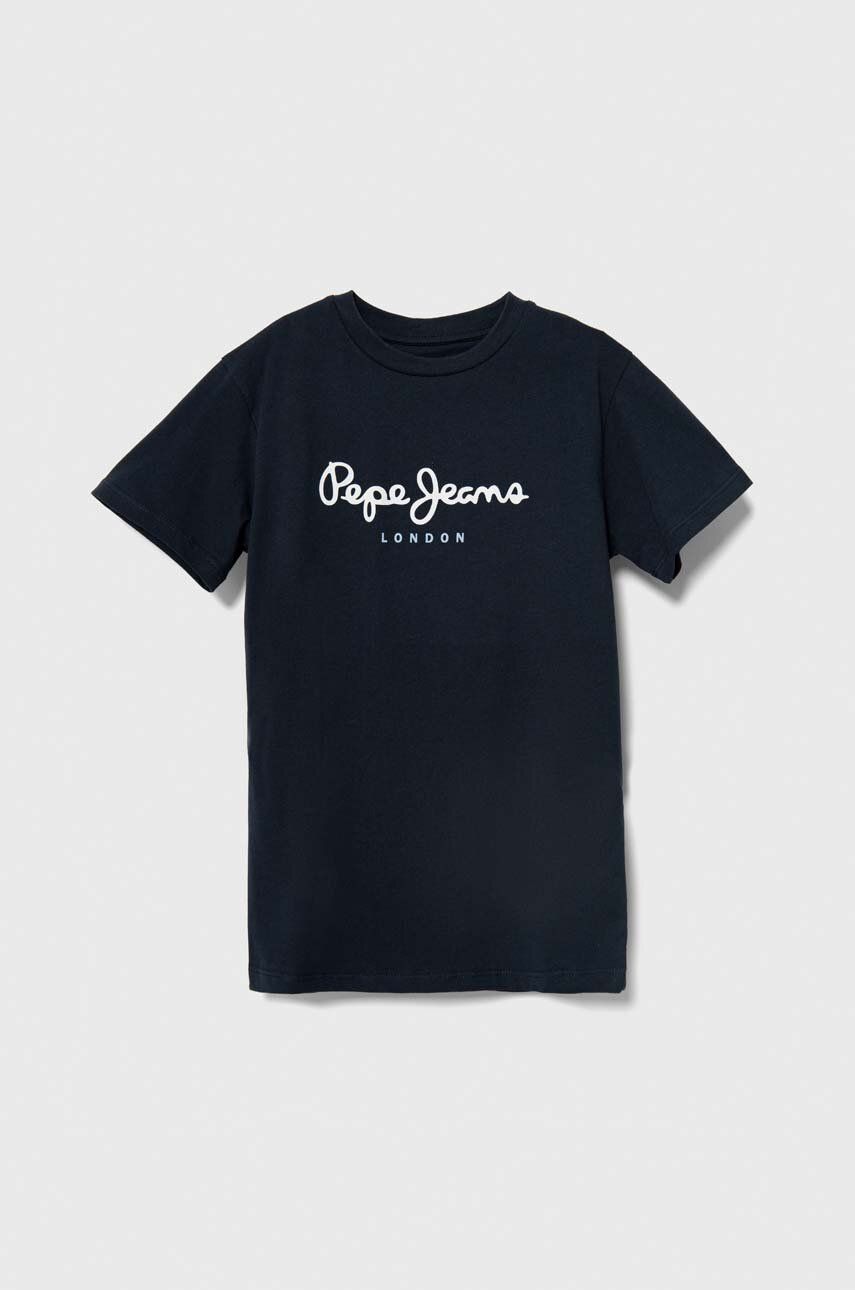 Pepe Jeans tricou de bumbac pentru copii culoarea albastru marin, cu imprimeu