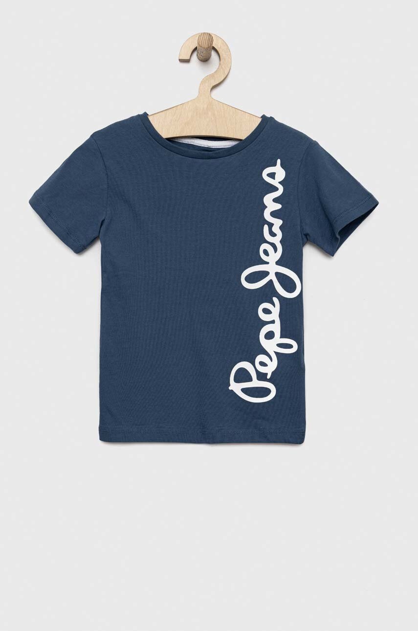 

Детская хлопковая футболка Pepe Jeans с принтом