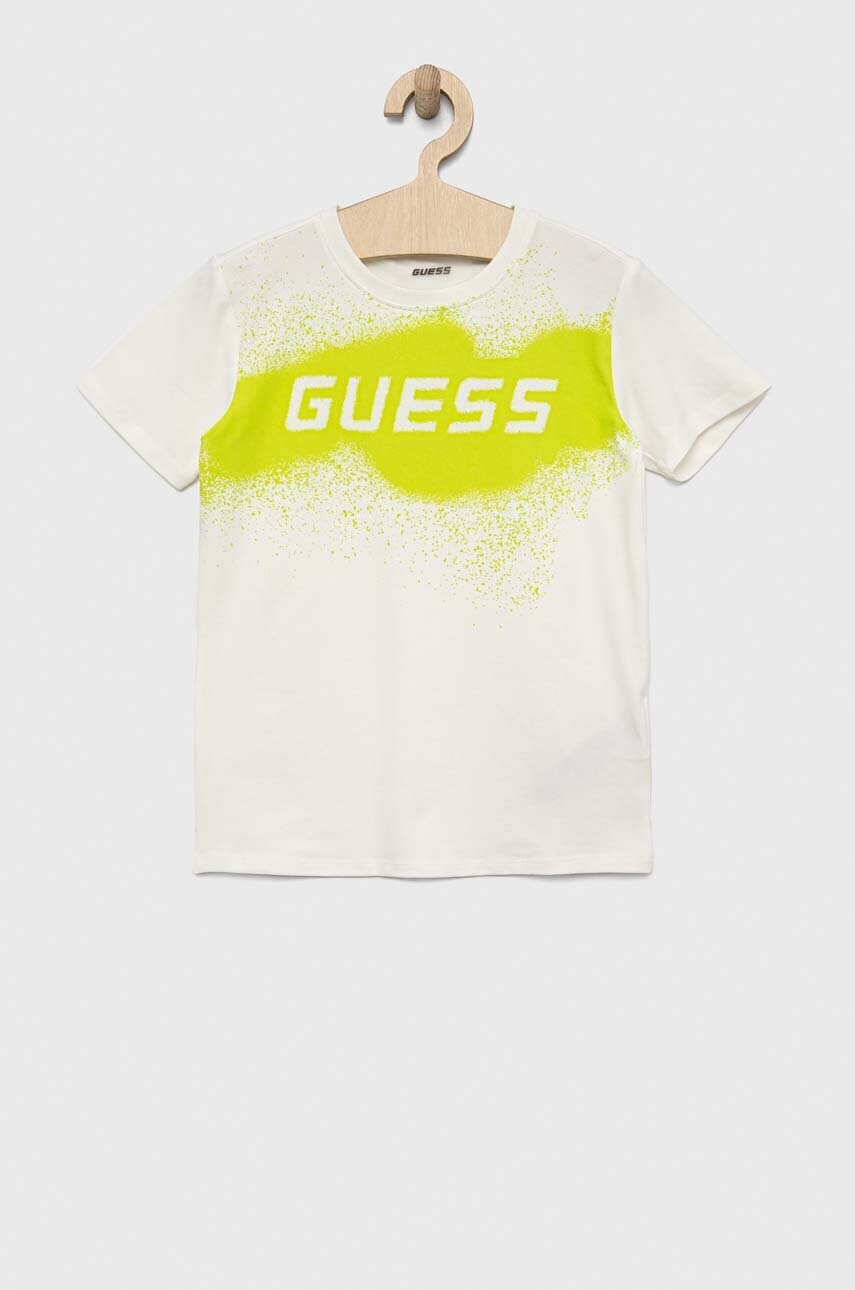 

Дитяча футболка Guess колір білий з принтом
