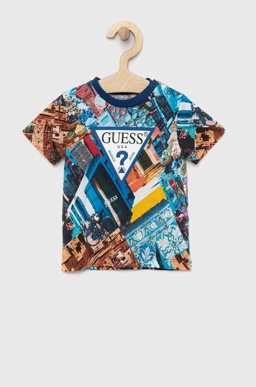 

Детская хлопковая футболка Guess узорный