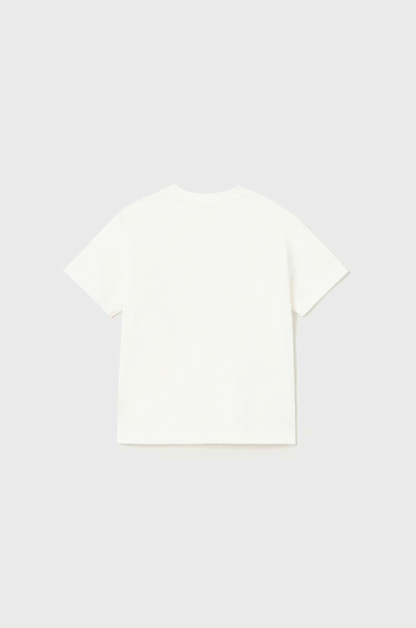 Детская хлопковая футболка Mayoral цвет белый с принтом