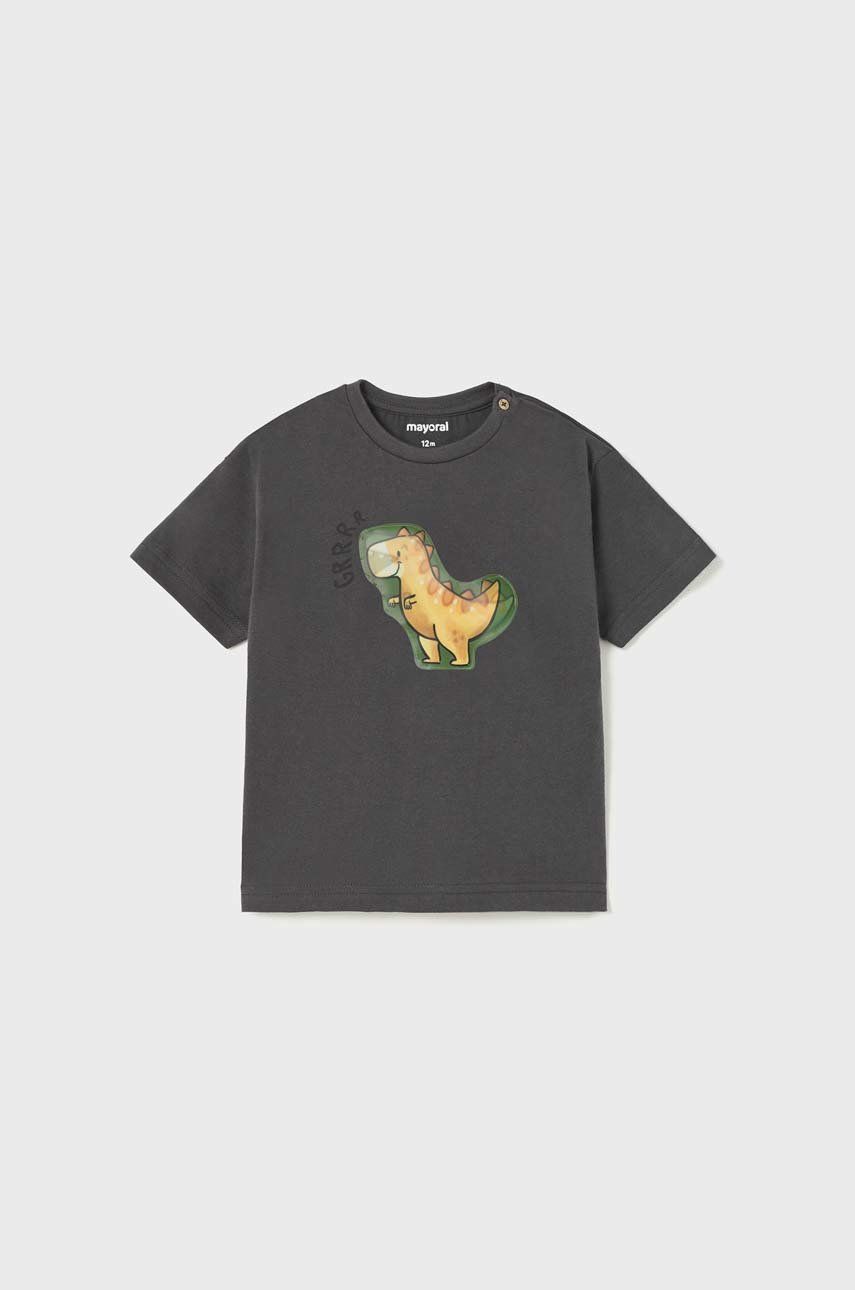 Levně Bavlněné dětské tričko Mayoral tmavomodrá barva, s potiskem