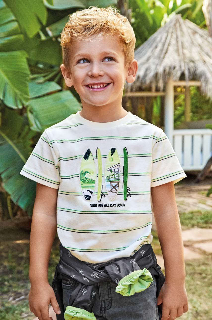 Dětské bavlněné tričko Mayoral zelená barva - zelená -  100 % Bavlna