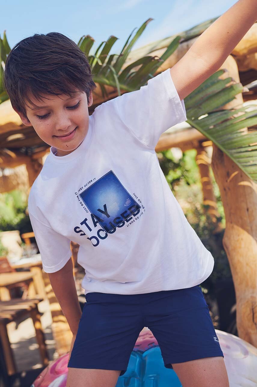 Детская футболка Mayoral цвет белый с принтом Детская футболка Mayoral цвет белый с принтом