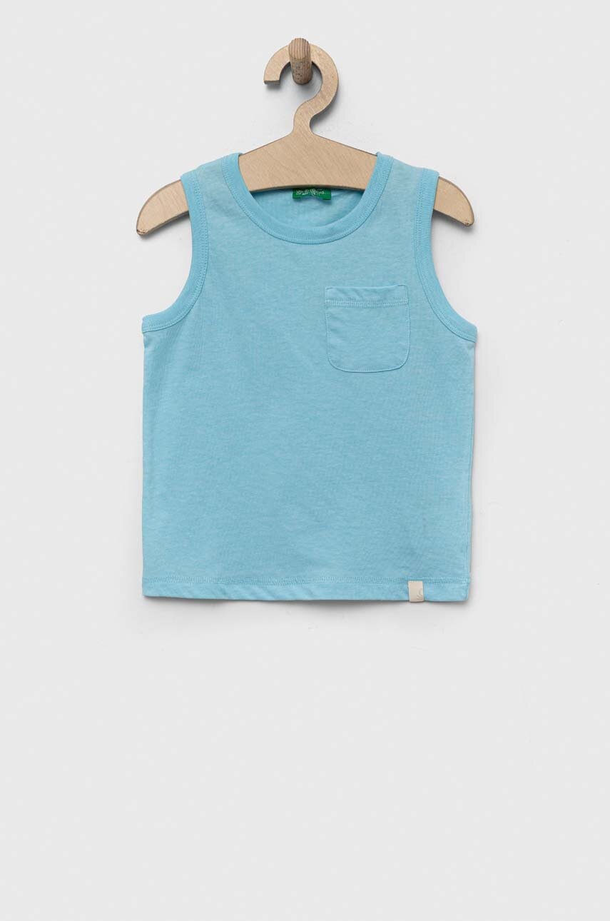 

Детски топ United Colors of Benetton в синьо с изчистен дизайн, Син