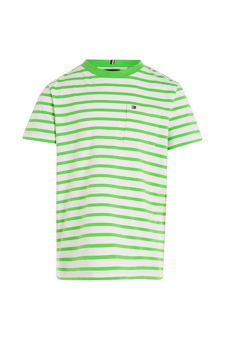 Dětské tričko Tommy Hilfiger zelená barva - zelená -  100 % Bavlna