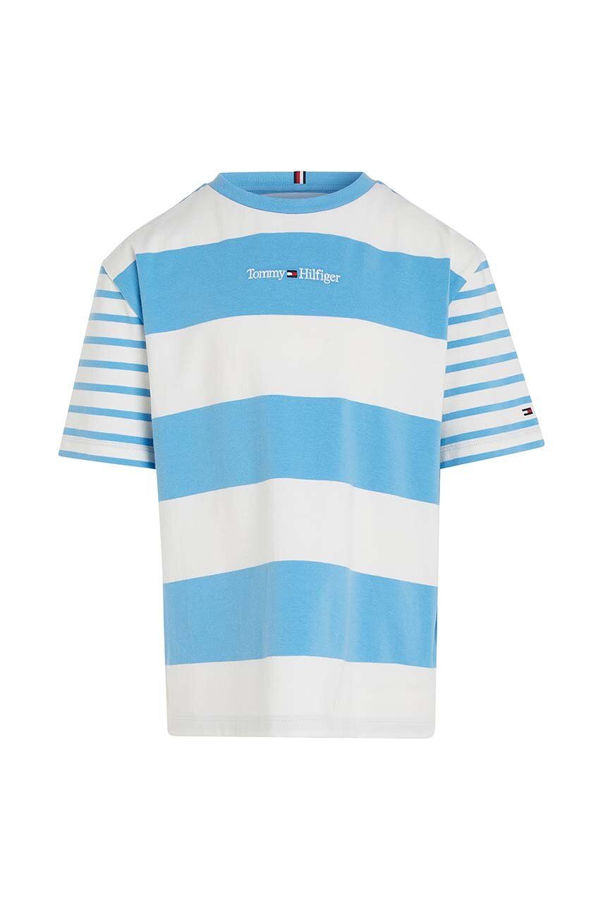 Dětské tričko Tommy Hilfiger - modrá -  93 % Bavlna