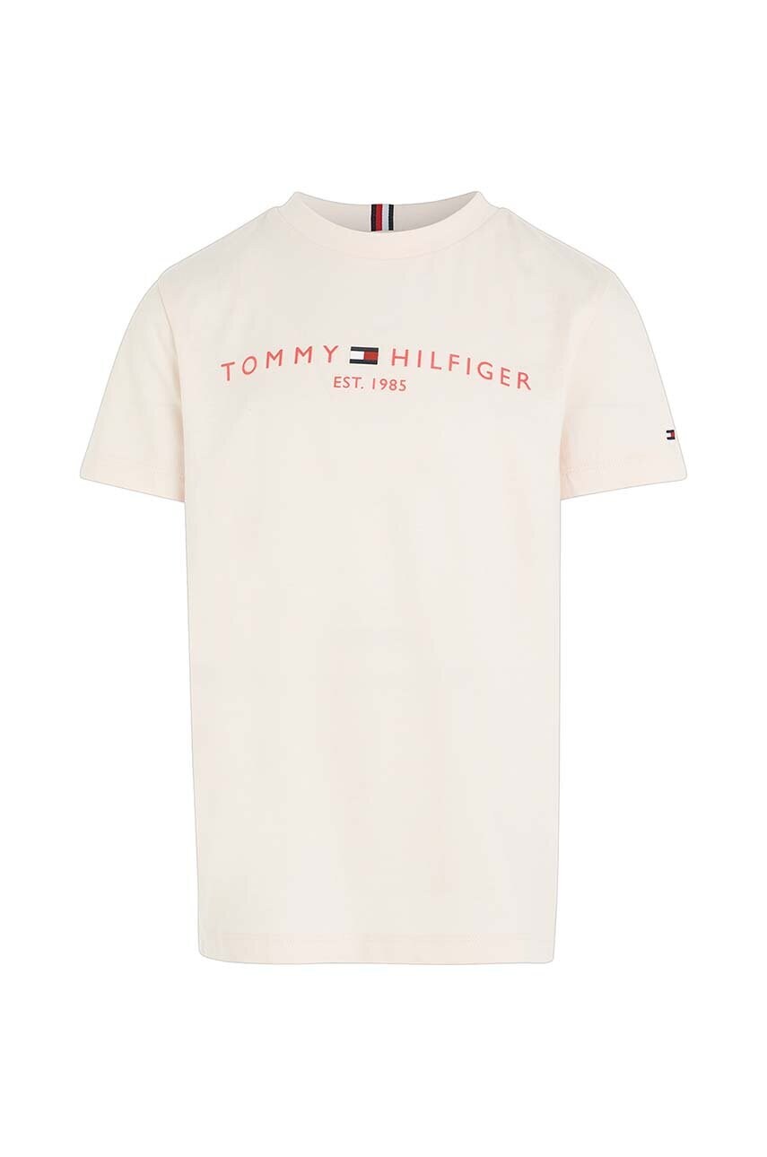 

Дитяча бавовняна футболка Tommy Hilfiger колір рожевий з принтом