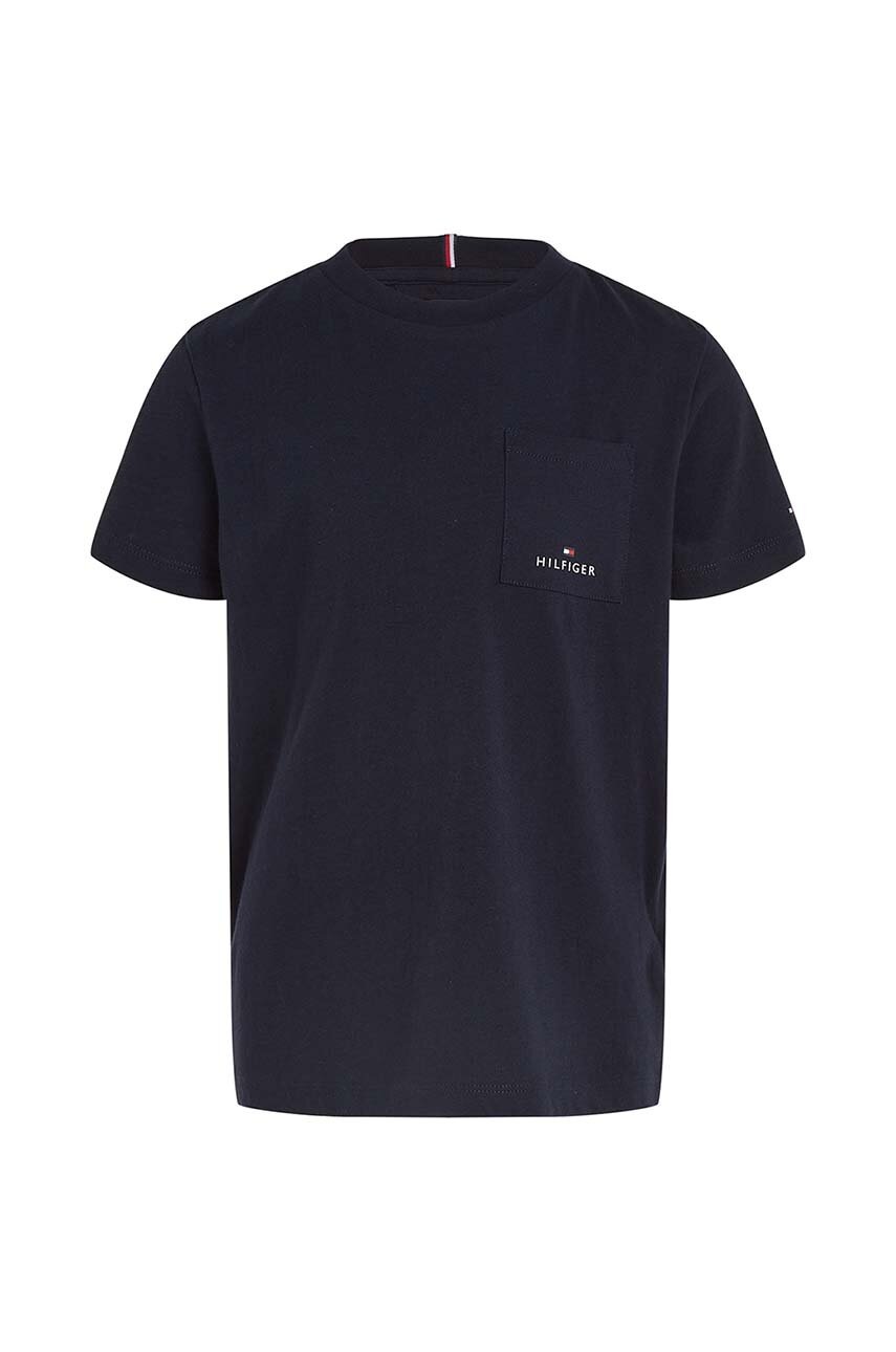 

Детская хлопковая футболка Tommy Hilfiger цвет чёрный однотонная