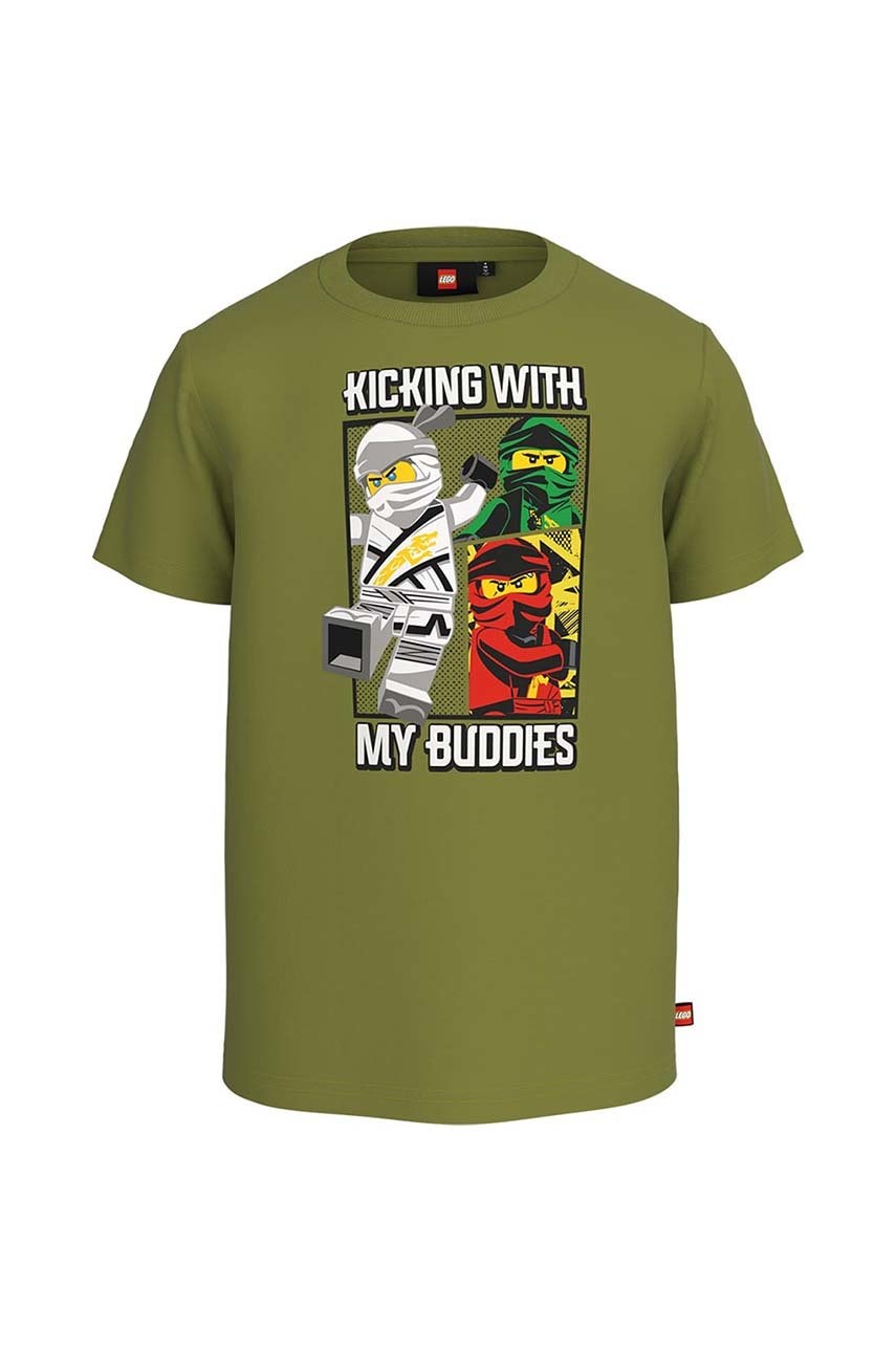 Lego tricou de bumbac pentru copii x Ninjago culoarea verde, cu imprimeu