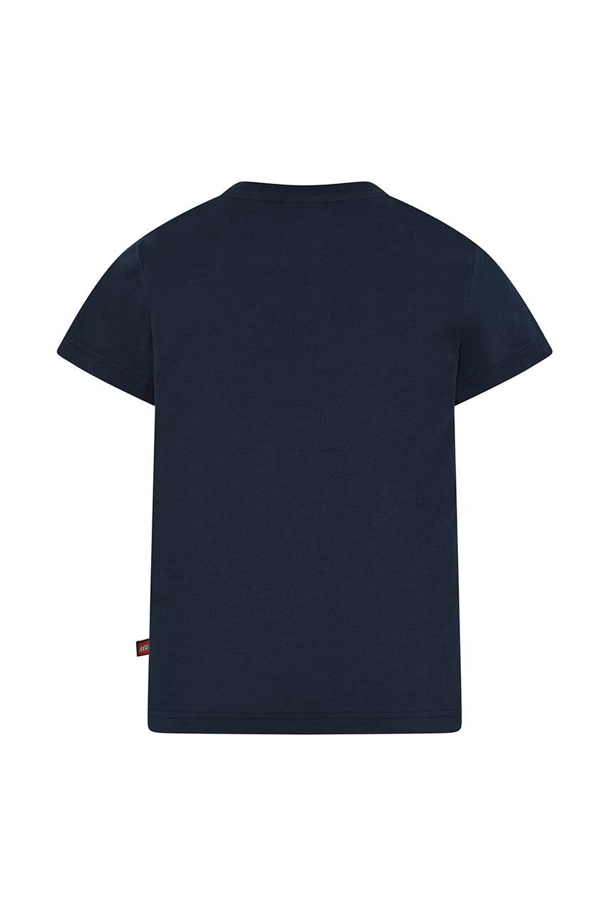 Детская хлопковая футболка Lego цвет синий с принтом