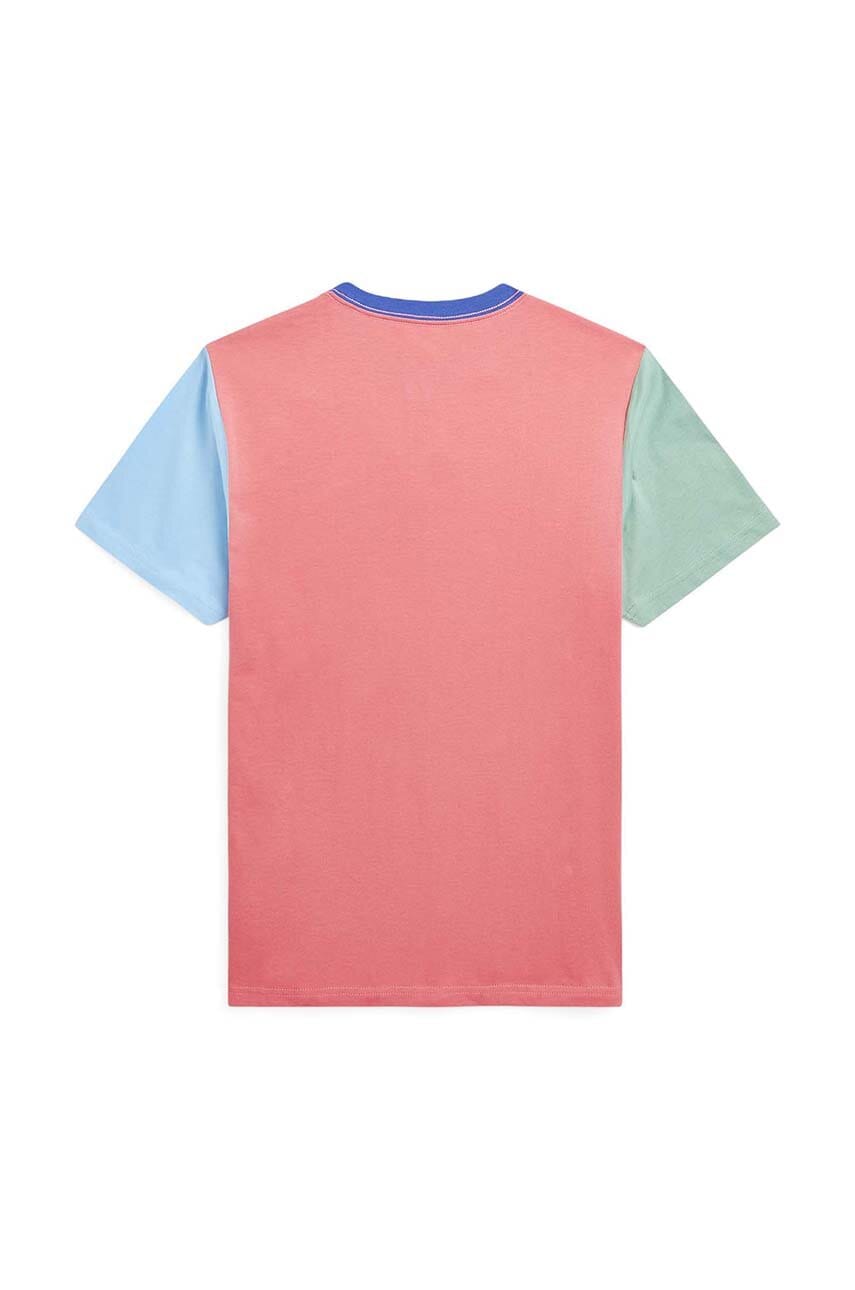 Детская хлопковая футболка Polo Ralph Lauren цвет розовый с принтом Детская хлопковая футболка Polo Ralph Lauren цвет розовый с принтом