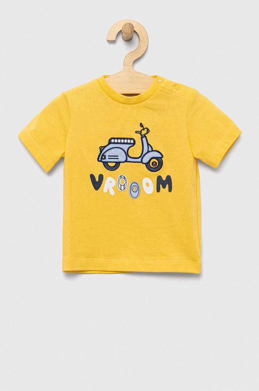 Birba&Trybeyond tricou din bumbac pentru bebelusi culoarea galben, cu imprimeu