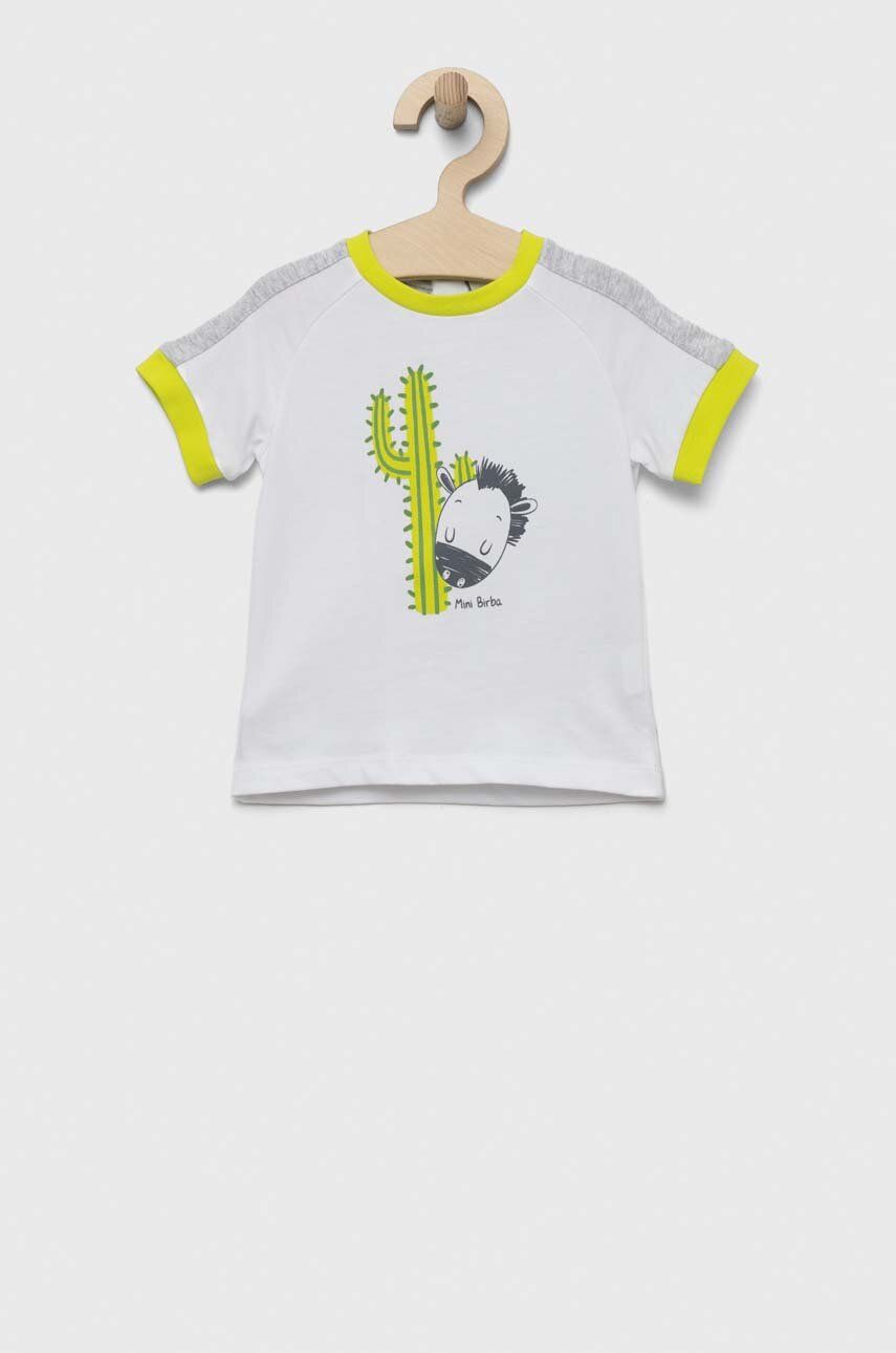 Levně Bavlněné dětské tričko Birba&Trybeyond bílá barva