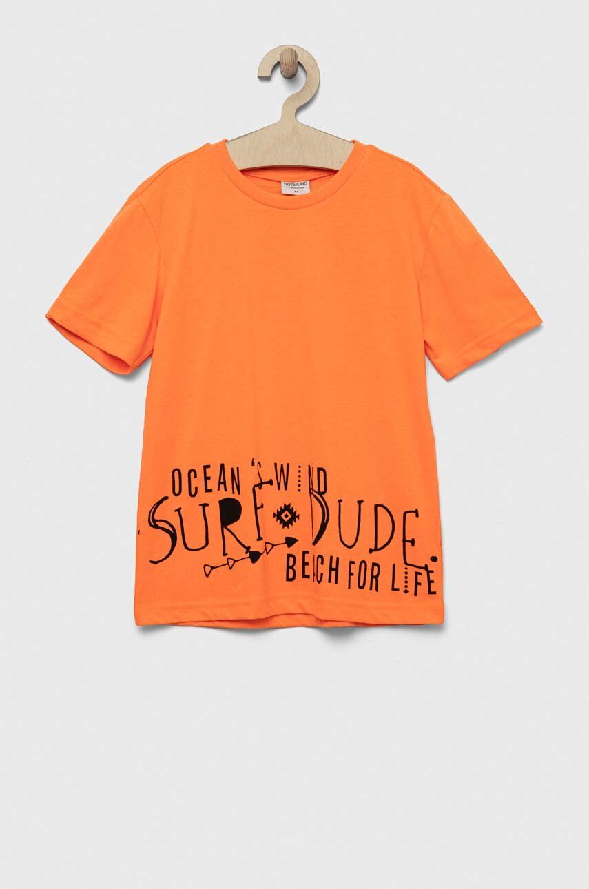 Levně Dětské tričko Birba&Trybeyond oranžová barva, s potiskem