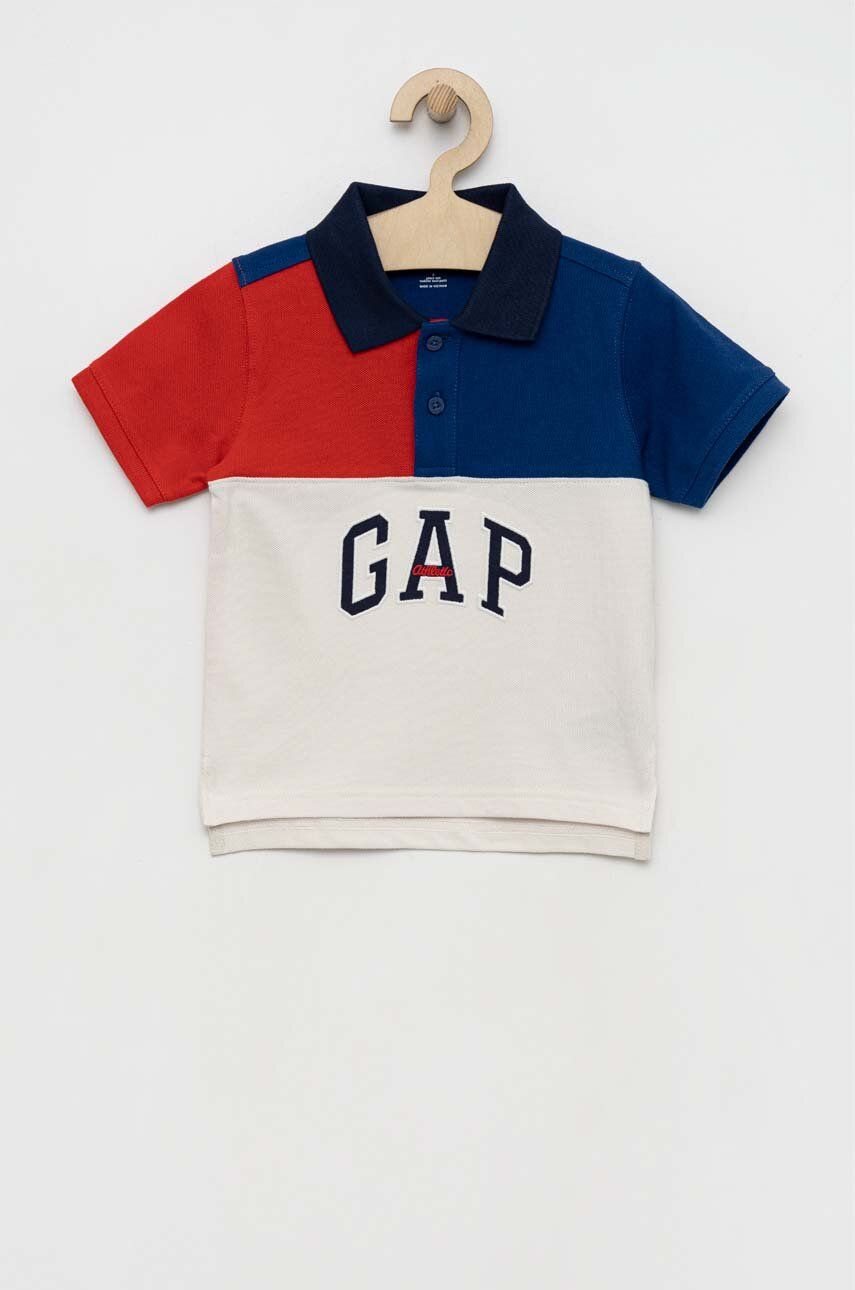 GAP tricouri polo din bumbac pentru copii culoarea albastru marin, modelator