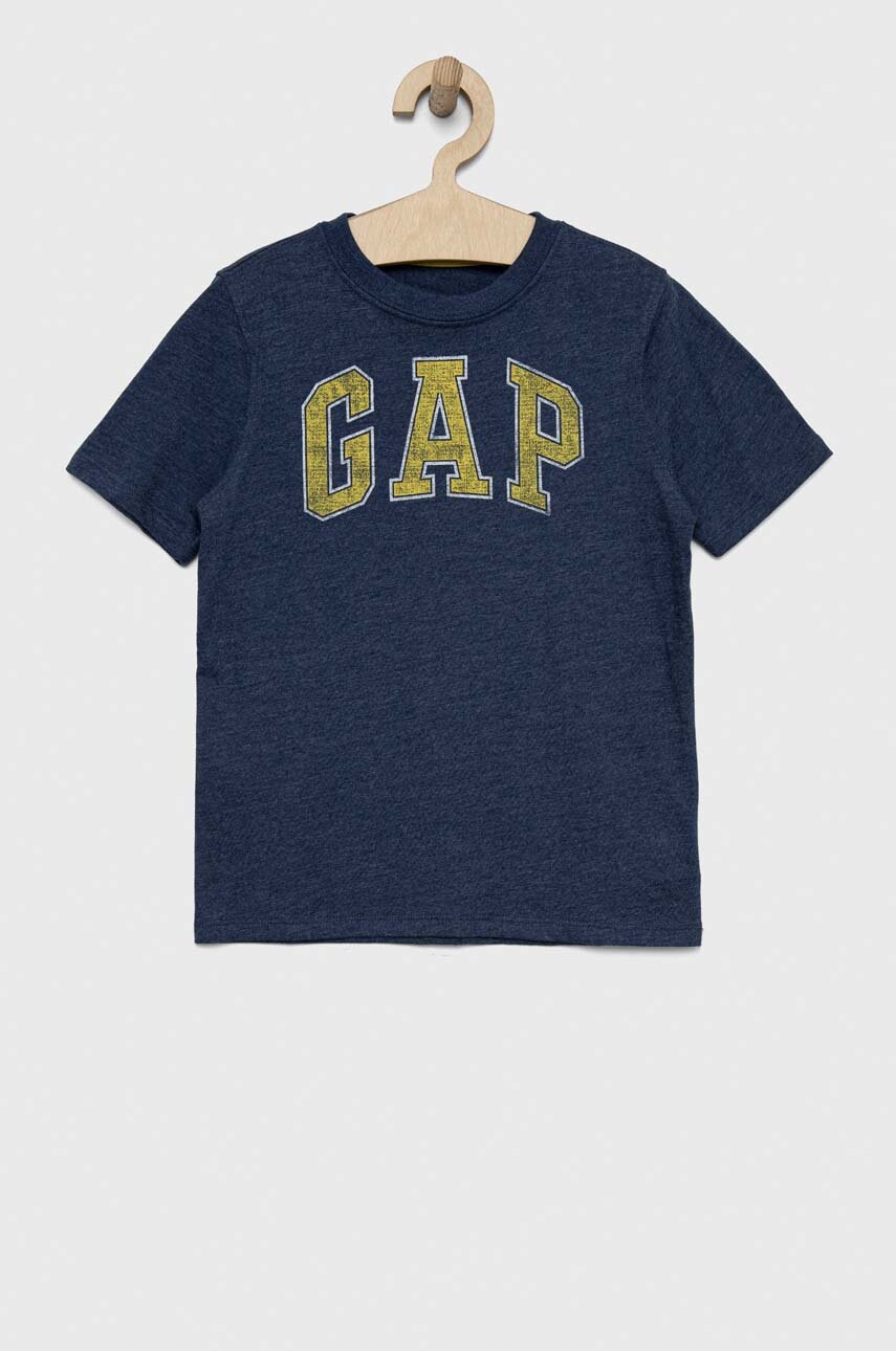

Детска тениска GAP в тъмносиньо с принт, Тъмносин