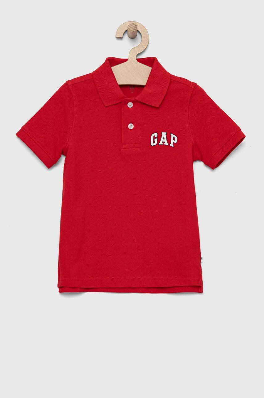 GAP tricouri polo din bumbac pentru copii culoarea rosu, cu imprimeu