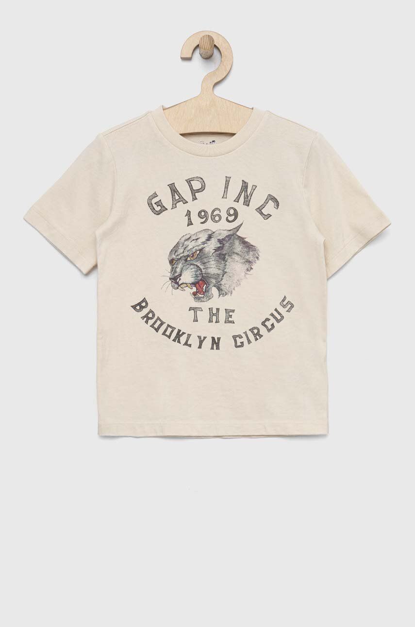 Gap GAP t-shirt bawełniany dziecięcy x BKC kolor beżowy gładki