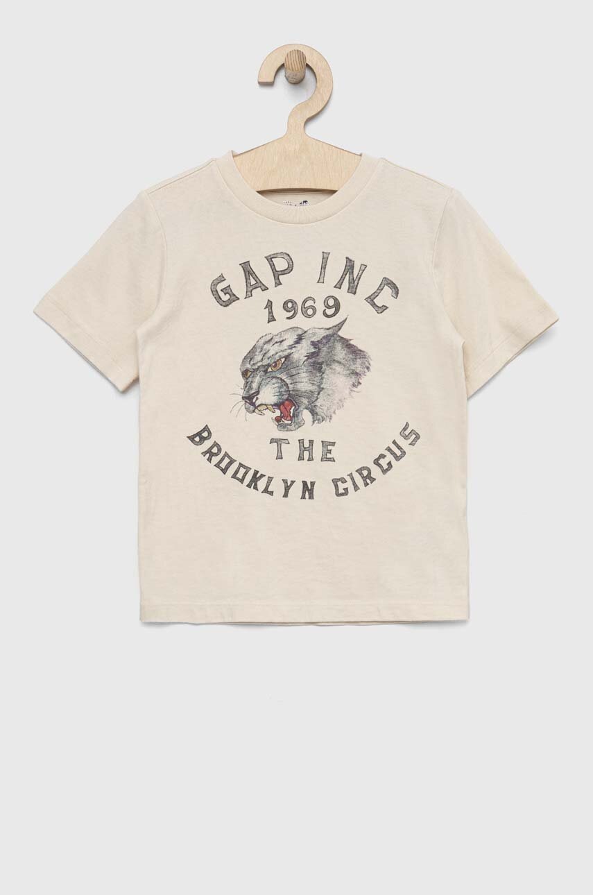 GAP tricou de bumbac pentru copii x BKC culoarea bej, neted