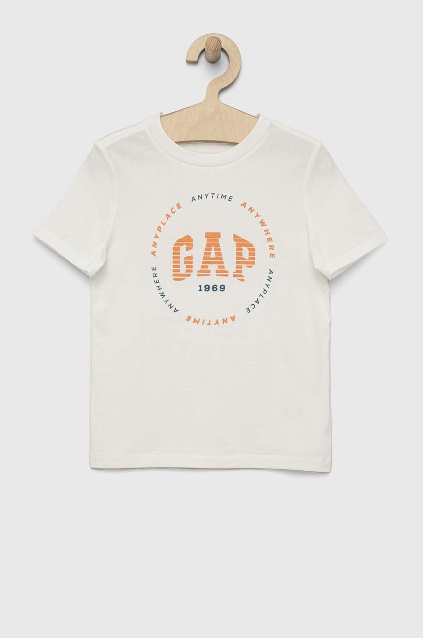 

Детска памучна тениска GAP в бяло с апликация, Бял