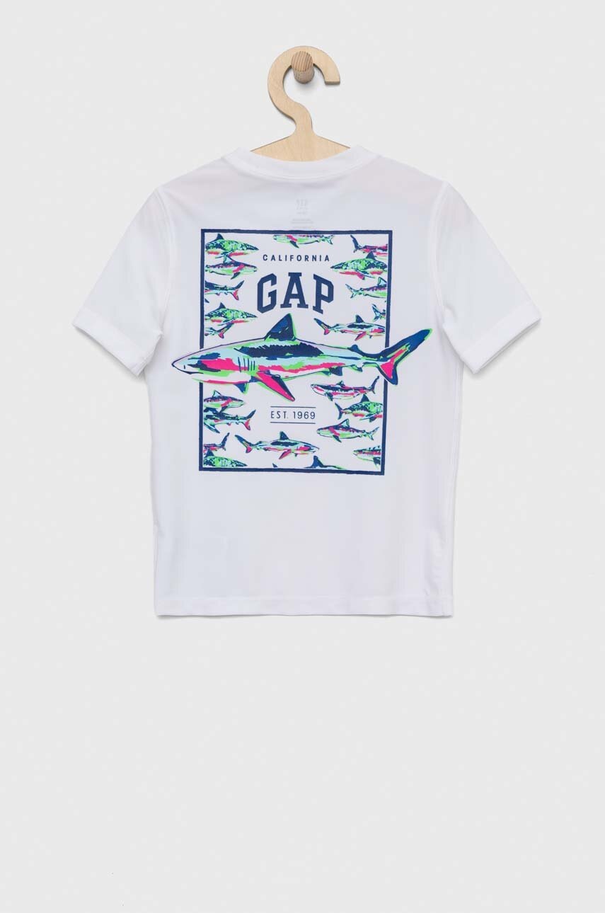 Дитяча футболка GAP колір білий з принтом