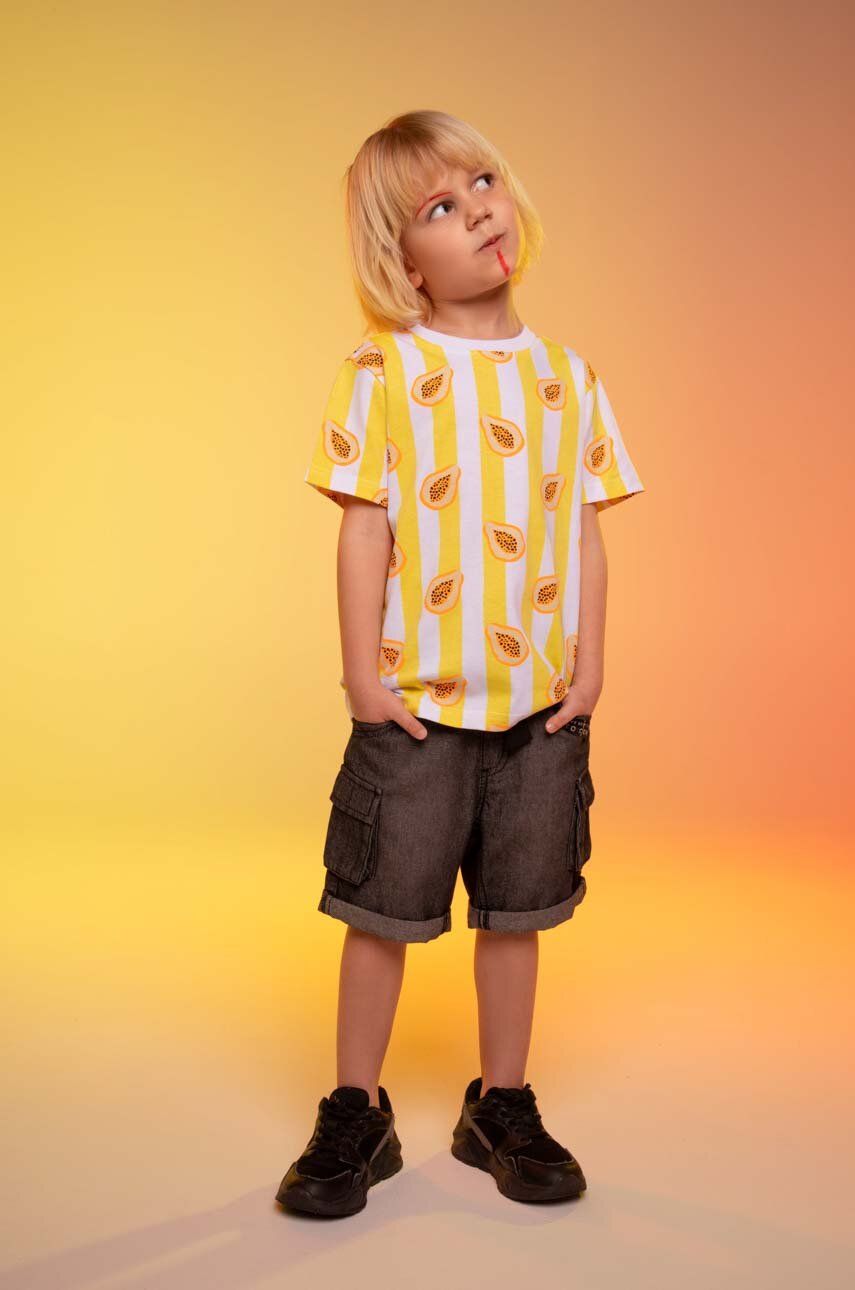 Coccodrillo Tricou De Bumbac Pentru Copii Culoarea Galben, Modelator