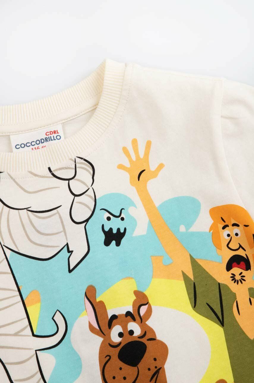 Coccodrillo Tricou De Bumbac Pentru Copii Culoarea Bej, Cu Imprimeu