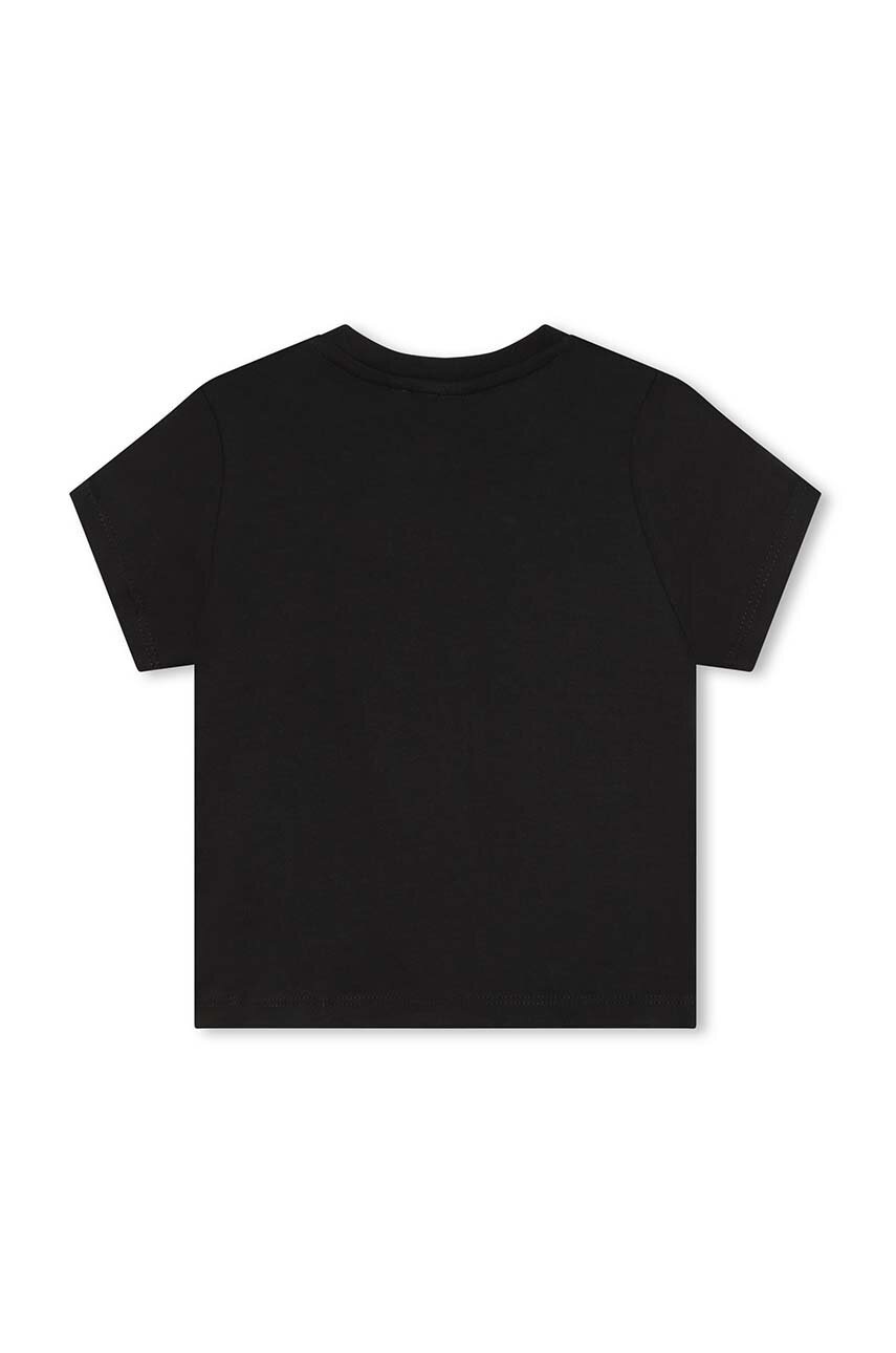 Детская хлопковая футболка BOSS цвет чёрный с принтом