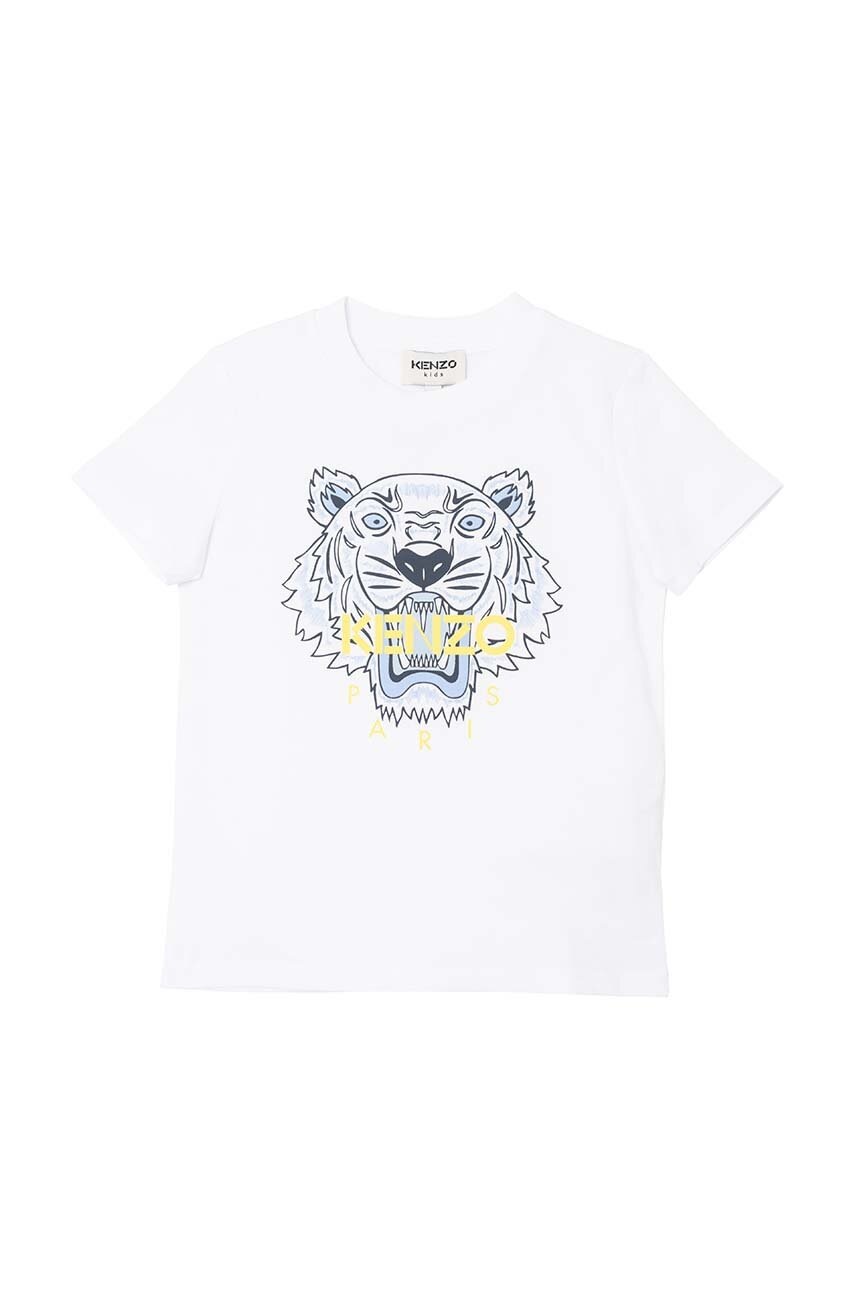 

Детская хлопковая футболка Kenzo Kids цвет белый с принтом