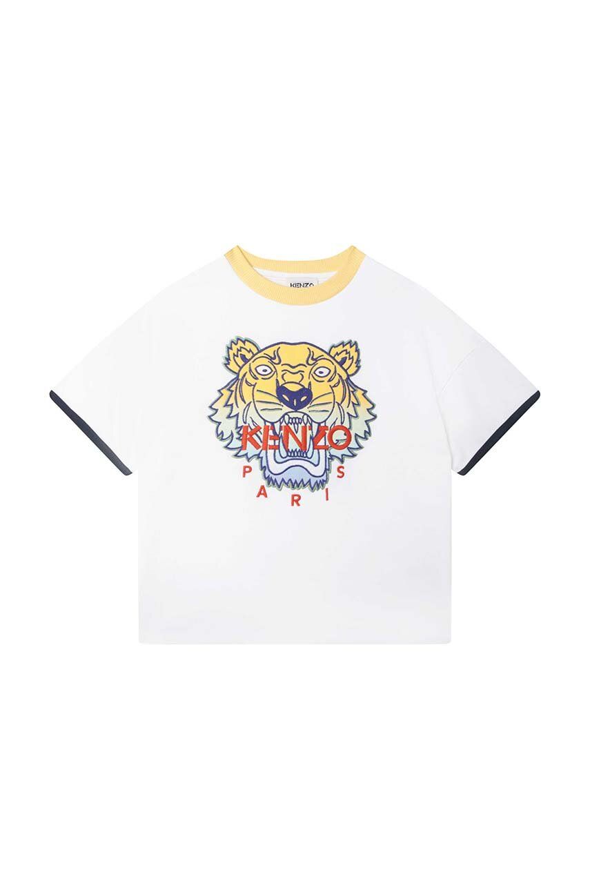 Дитяча бавовняна футболка Kenzo Kids колір білий з принтом Дитяча бавовняна футболка Kenzo Kids колір білий з принтом
