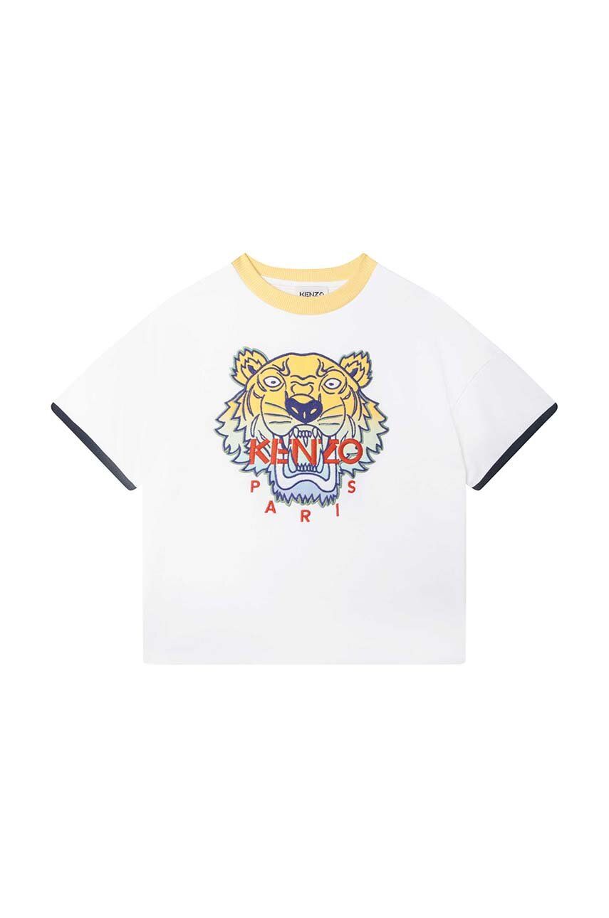 Kenzo Kids tricou de bumbac pentru copii culoarea alb, cu imprimeu