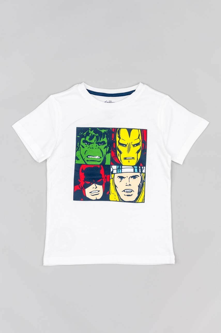 Dětské bavlněné tričko zippy x Marvel tmavomodrá barva, s potiskem - bílá -  100 % Bavlna