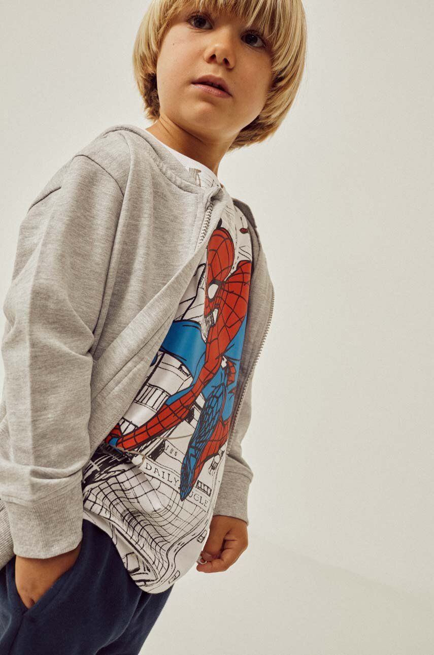 Dětské bavlněné tričko zippy x Spiderman bílá barva, s potiskem - bílá -  100 % Bavlna
