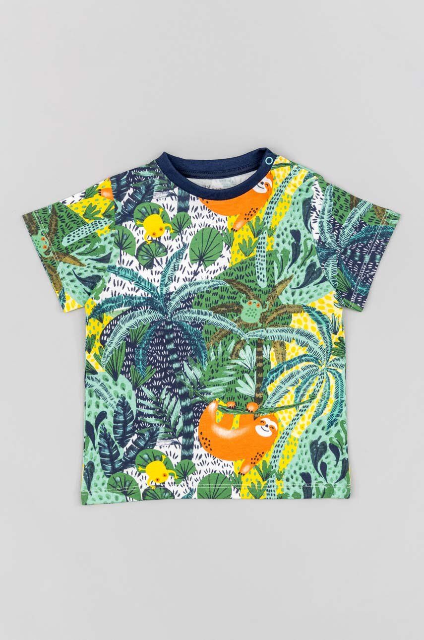 E-shop Bavlněné dětské tričko zippy zelená barva