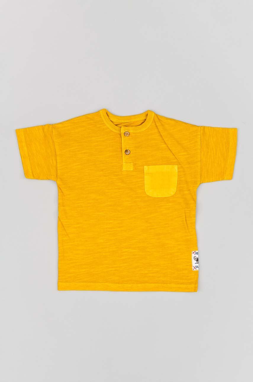 zippy tricou de bumbac pentru copii culoarea portocaliu, neted