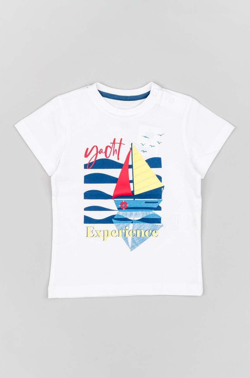 E-shop Bavlněné dětské tričko zippy bílá barva, s potiskem