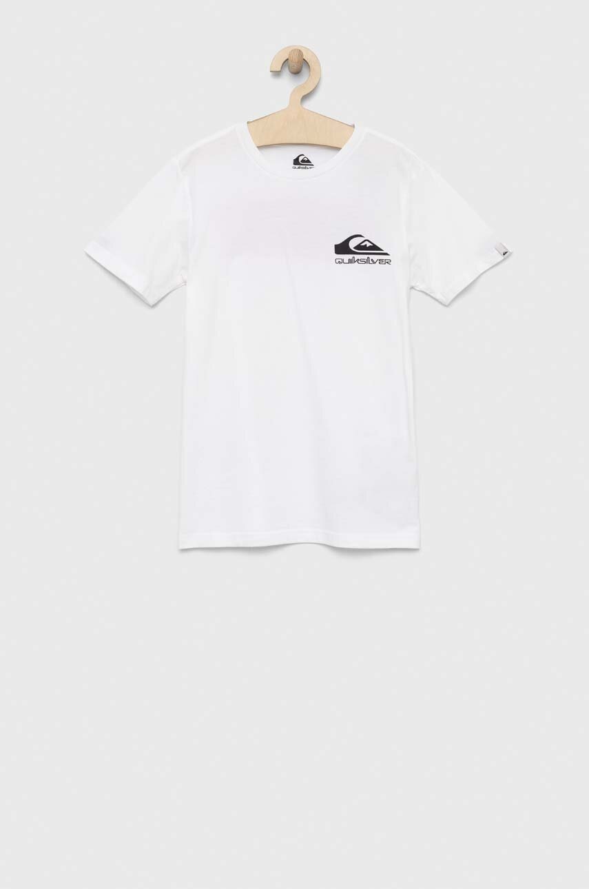 

Детская хлопковая футболка Quiksilver цвет белый с принтом