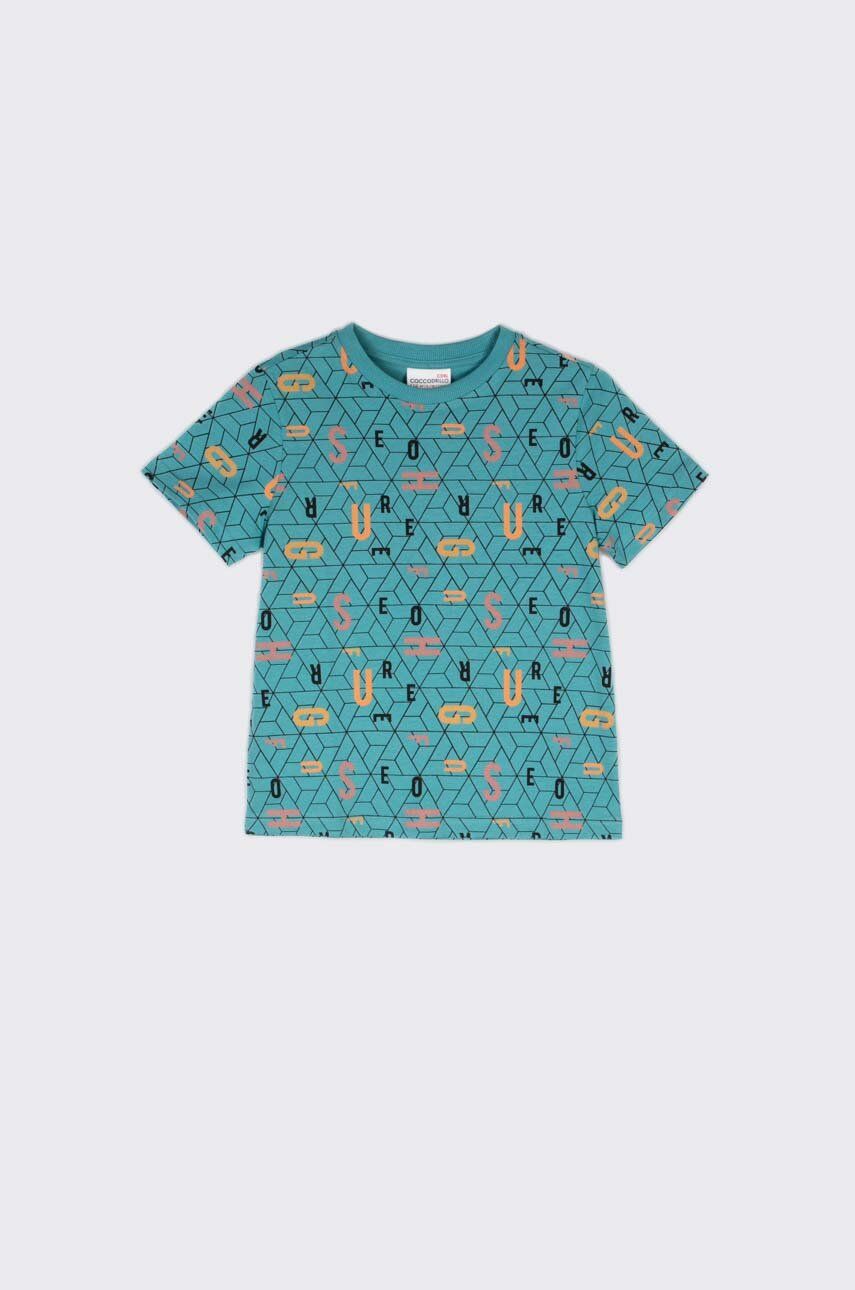 Coccodrillo tricou de bumbac pentru copii culoarea turcoaz, modelator