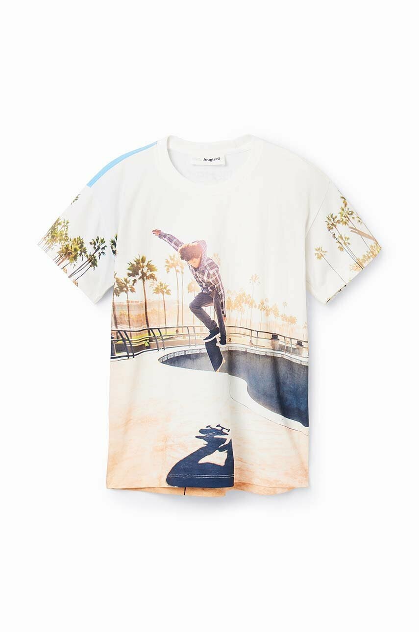 Детская хлопковая футболка Desigual узорная