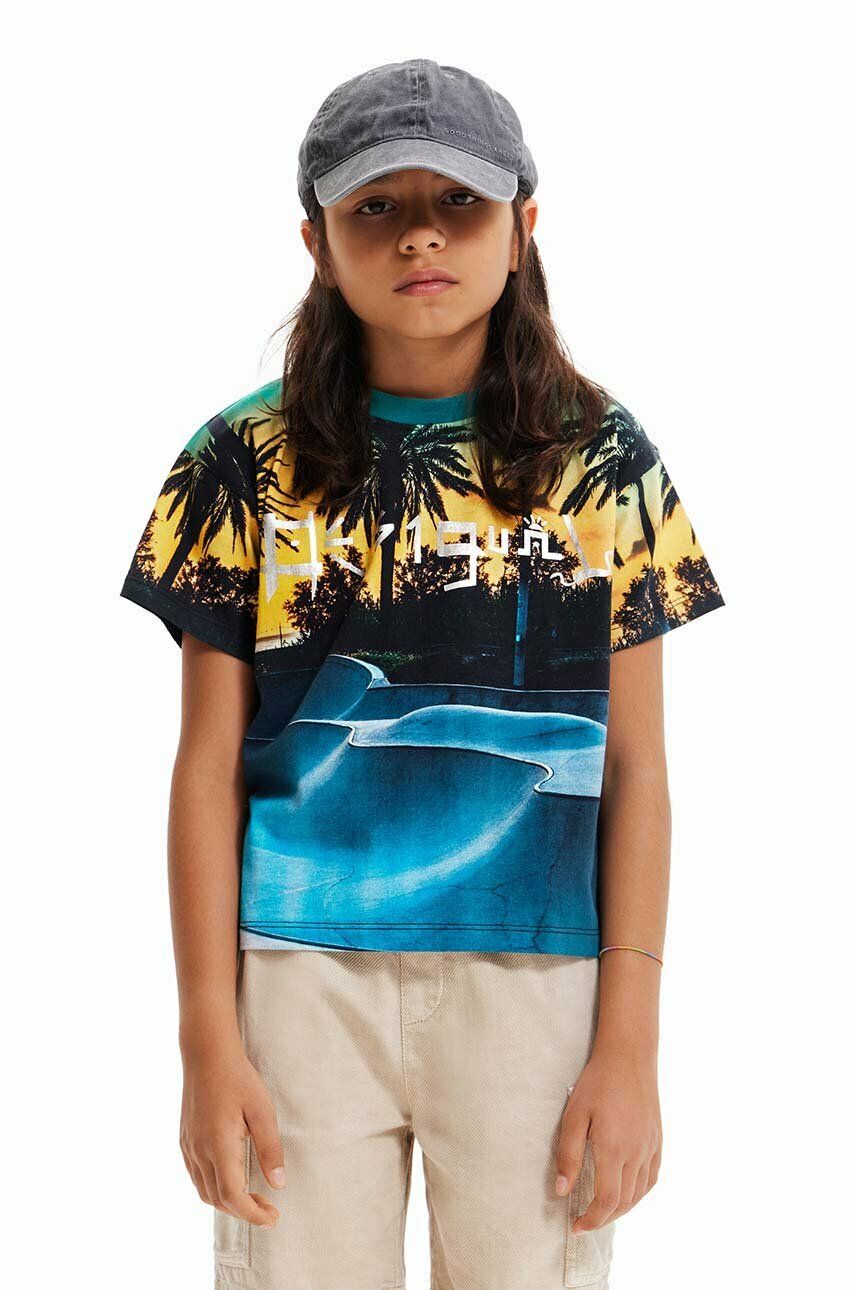 Dětské bavlněné tričko Desigual s potiskem - vícebarevná -  100 % Bavlna