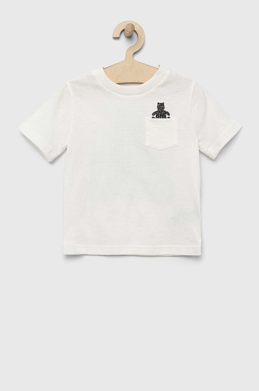 

Детска памучна тениска GAP в бяло с принт, Бял