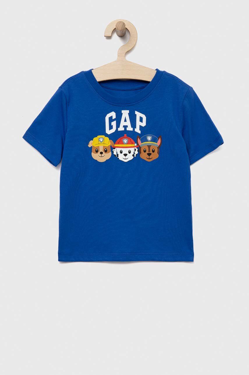 E-shop Dětské tričko GAP x Paw Patrol tmavomodrá barva, s potiskem