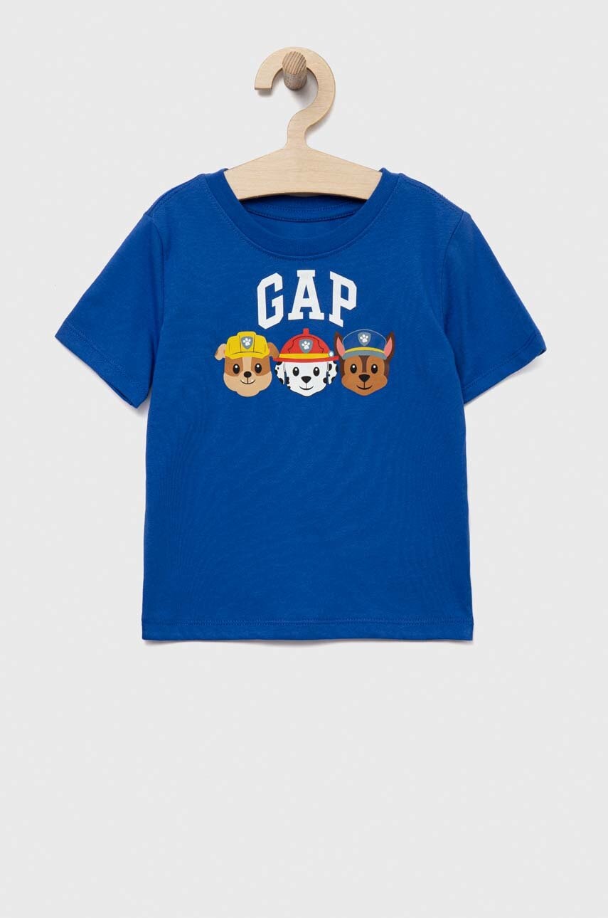 GAP tricou copii x Paw Patrol culoarea albastru marin, cu imprimeu