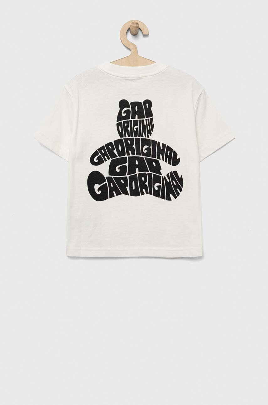 Дитяча бавовняна футболка GAP колір білий з принтом в Луцьку Дитяча бавовняна футболка GAP колір білий з принтом в Луцьку