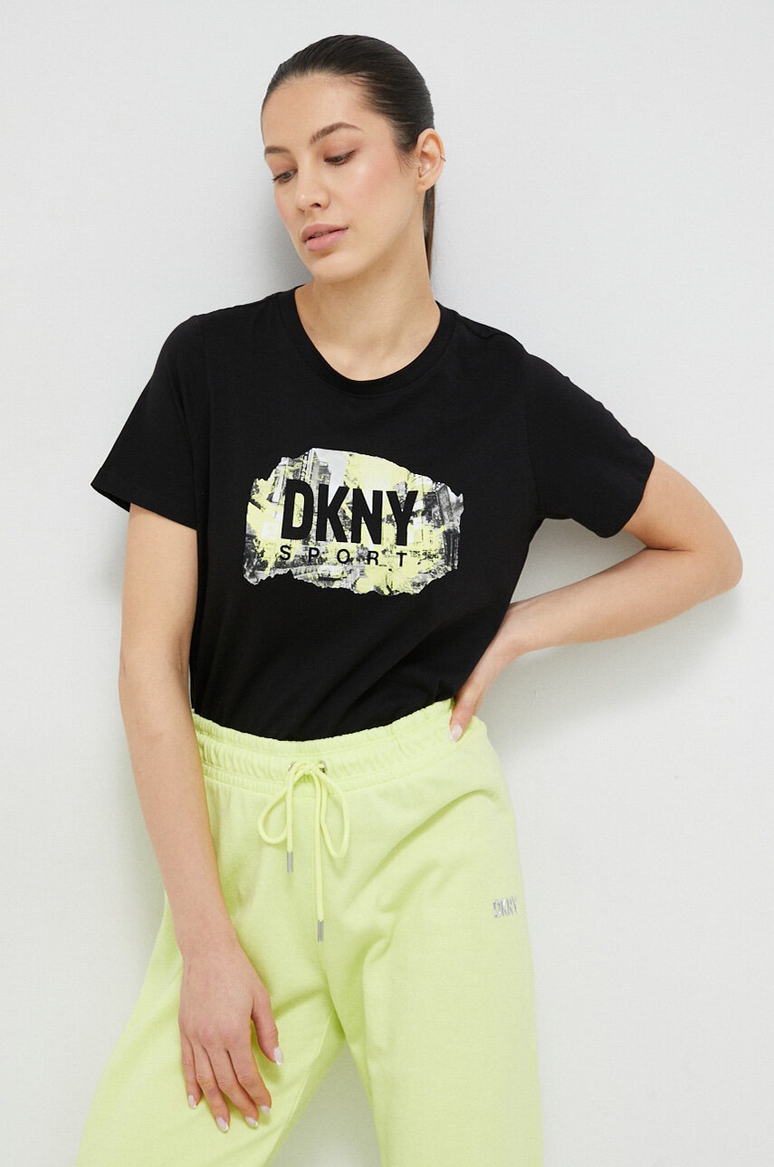 

Хлопковая футболка Dkny цвет чёрный