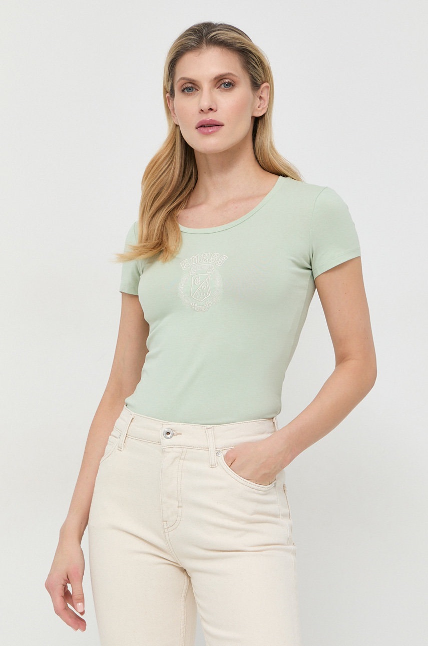 

Футболка Guess женский цвет зелёный