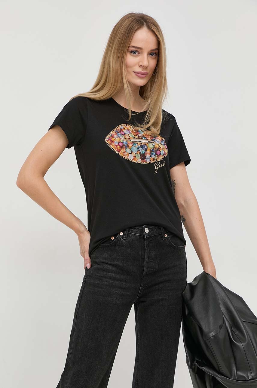 

Футболка Guess жіночий колір чорний