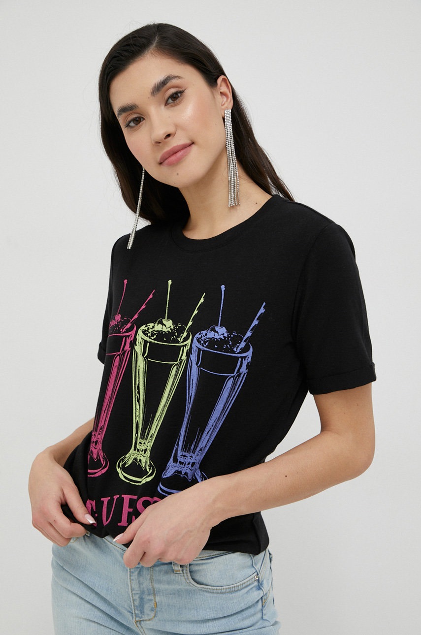 

Футболка Guess жіночий колір чорний