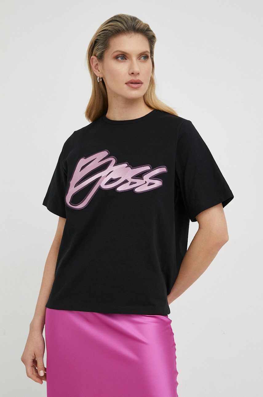 BOSS tricou din bumbac culoarea negru La Reduecre – Livrare și Retur Gratuit Femei 2023-09-29